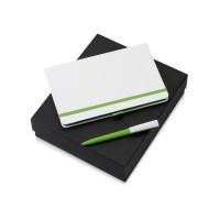 Подарочный набор «Jacque white» 2.0. с ручкой и блокнотом, зеленое яблоко