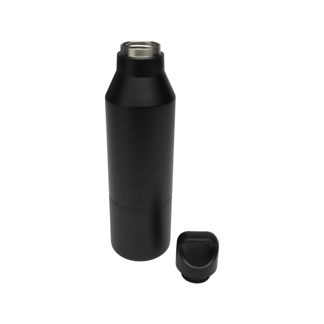 Изолированная бутылка из переработанной нержавеющей стали Odessy объемом 600 мл, сплошной черный