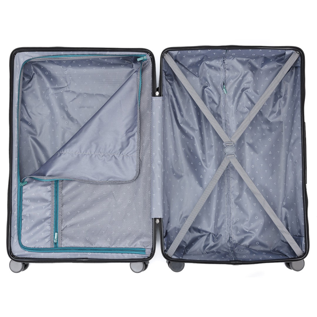 Чемодан TORBER Onego, зелёный, ABS-пластик, 79,5 х 51 х 29 см, 103 л