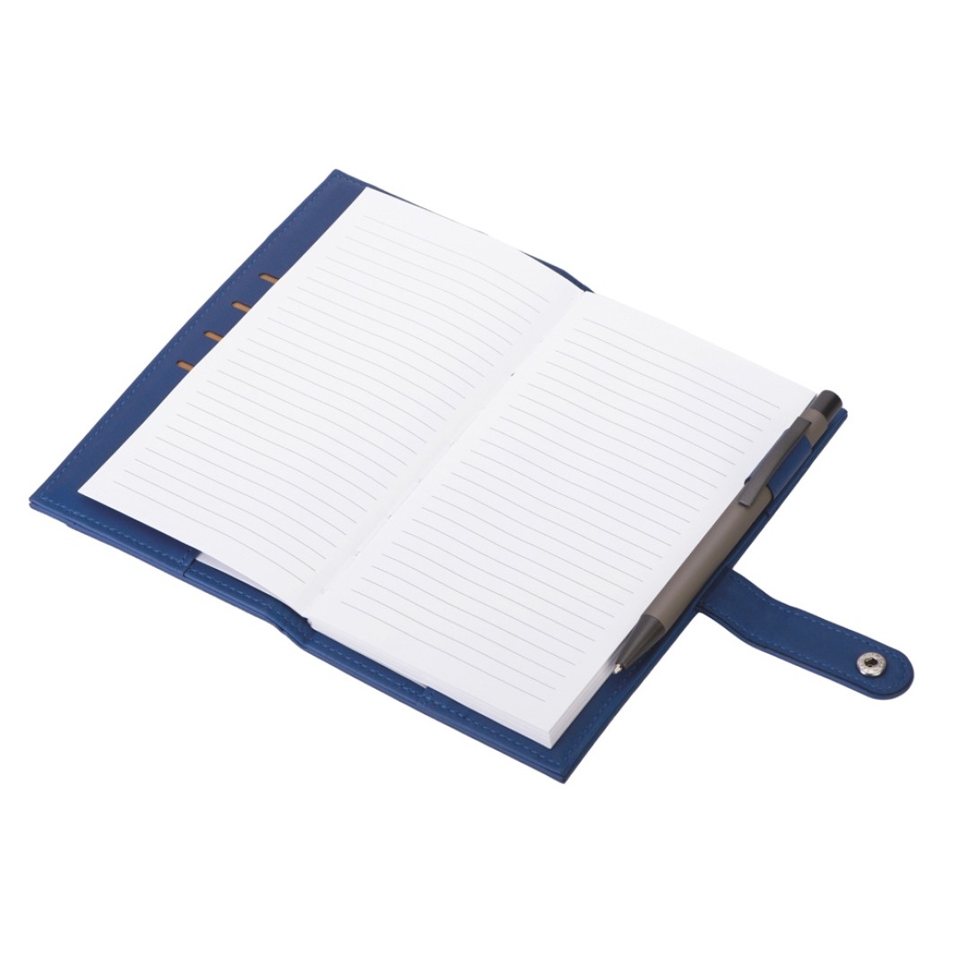 Блокнот-кошелек с сменным блоком А6 "Wall Street", 64 листа, синий