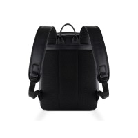 Рюкзак мужской BUGATTI Clark, чёрный, воловья кожа/полиэстер, 30х10х40 см, 12 л