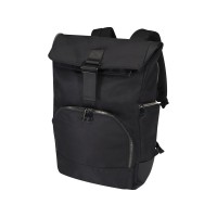 Рюкзак Rhine 15” GRS со сворачивающимся верхом на 18 л из материала, переработанного по стандарту GRS, сплошной черный