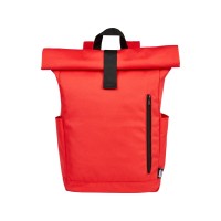 Рюкзак Byron 15,6" объемом 18 л со скручиваемым верхом, изготовленный из переработанного ПЭТ по стандарту GRS, красный