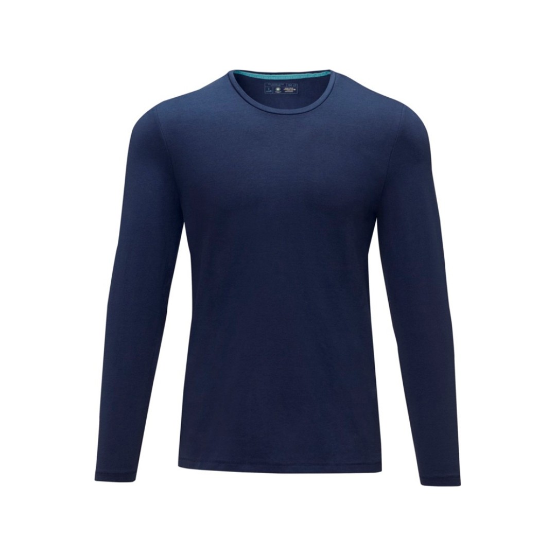 Ponoka мужская футболка из органического хлопка, длинный рукав, темно-синий