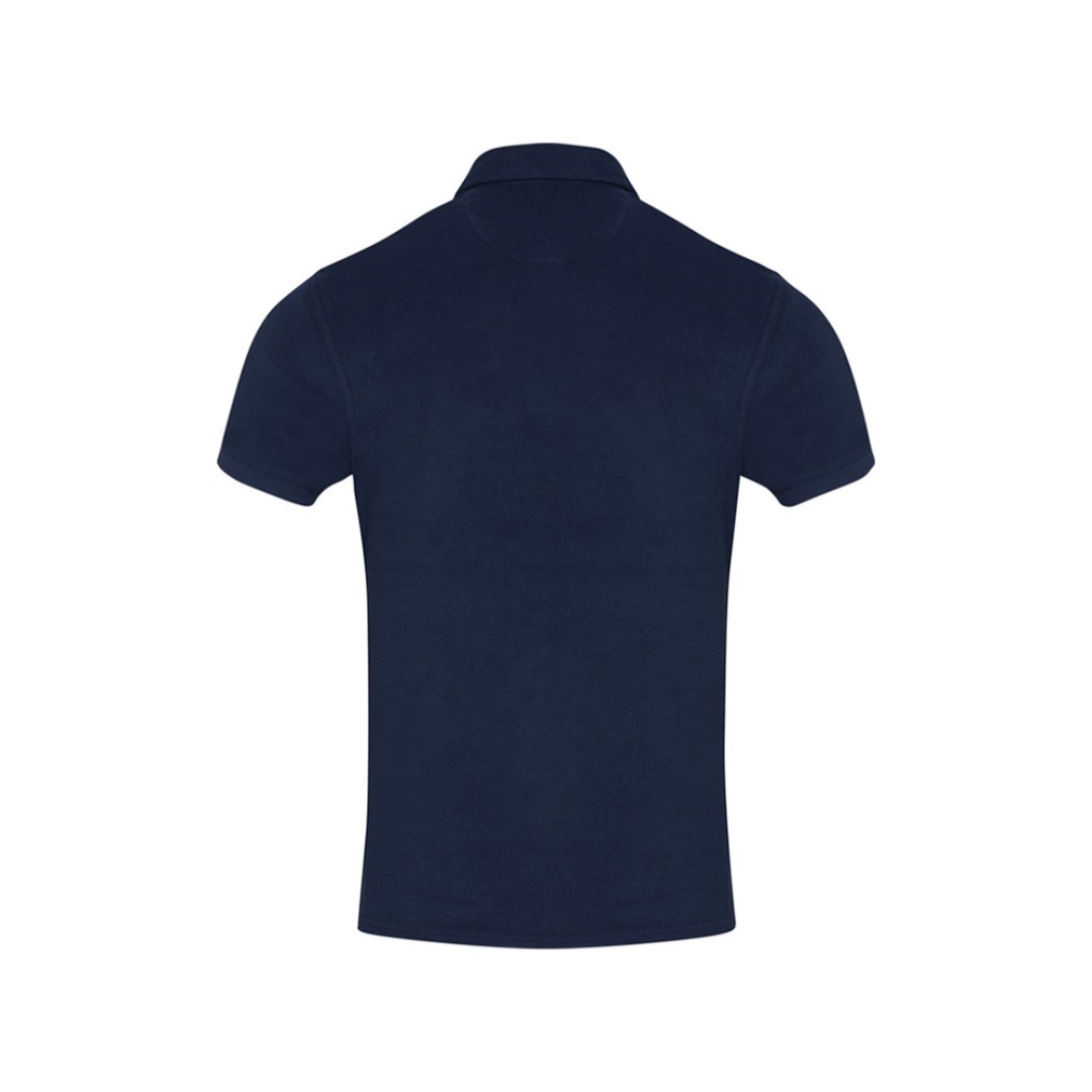 Рубашка поло унисекс "Akoya" из переработанного махрового материала - Темно - синий