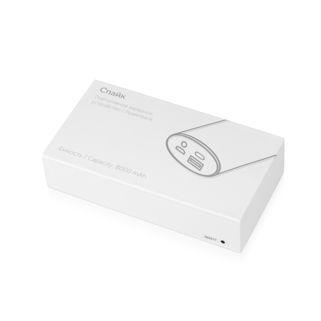 Портативное зарядное устройство "Спайк", 8000 mAh, черный