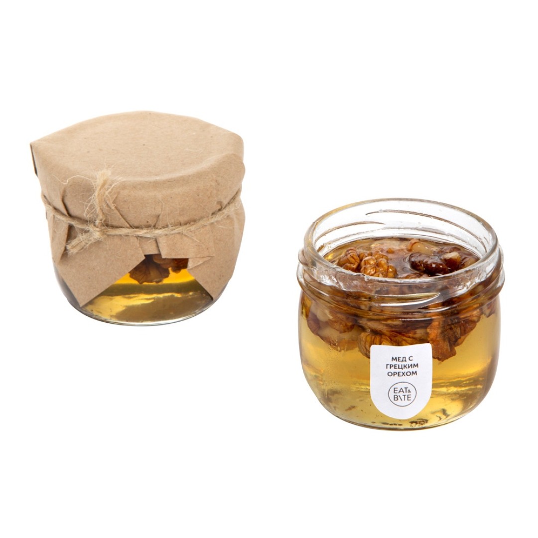 Сувенирный набор "Мед с грецким орехом" 120 гр