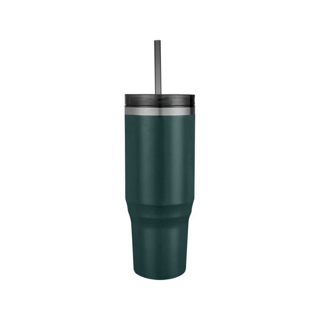 Melbourne кружка 1200 мл, сертифицированная согласно RCS, с соломинкой - Зеленый