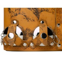 Набор «Подарочный»: фляга 511/2 (рыжая кожа), 2л+2 стаканчика+2 вилки