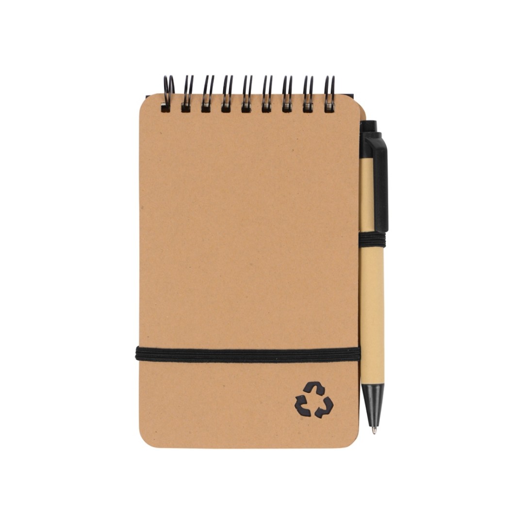 Набор канцелярский с блокнотом и ручкой "Masai", 70 л. нелинованных, черный