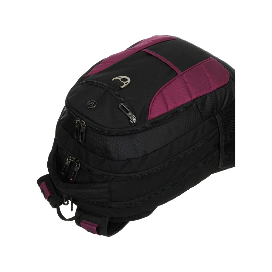Рюкзак TORBER XPLOR с отделением для ноутбука 15", чёрный/бордовый, полиэстер 600D, 35x20x47 см, 33л