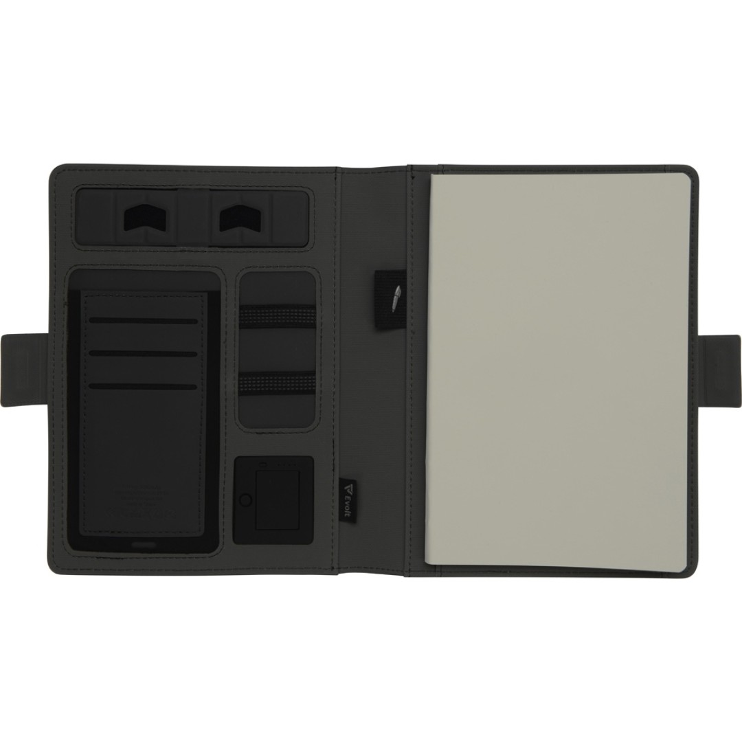 Органайзер с беспроводной зарядкой 5000 mAh "Powernote", светло-серый