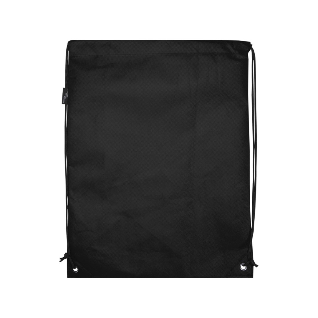 Рюкзак-мешок  на шнурке «Evergreen» из переработанного нетканого материала, сплошной черный