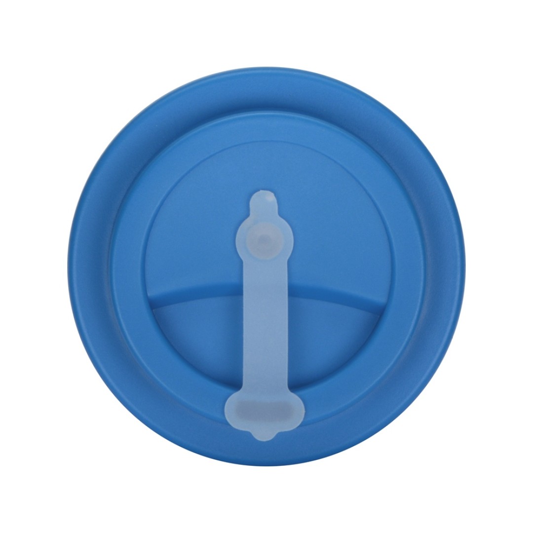 Пластиковый стакан Take away с двойными стенками и крышкой с силиконовым клапаном, 350 мл, белый/голубой