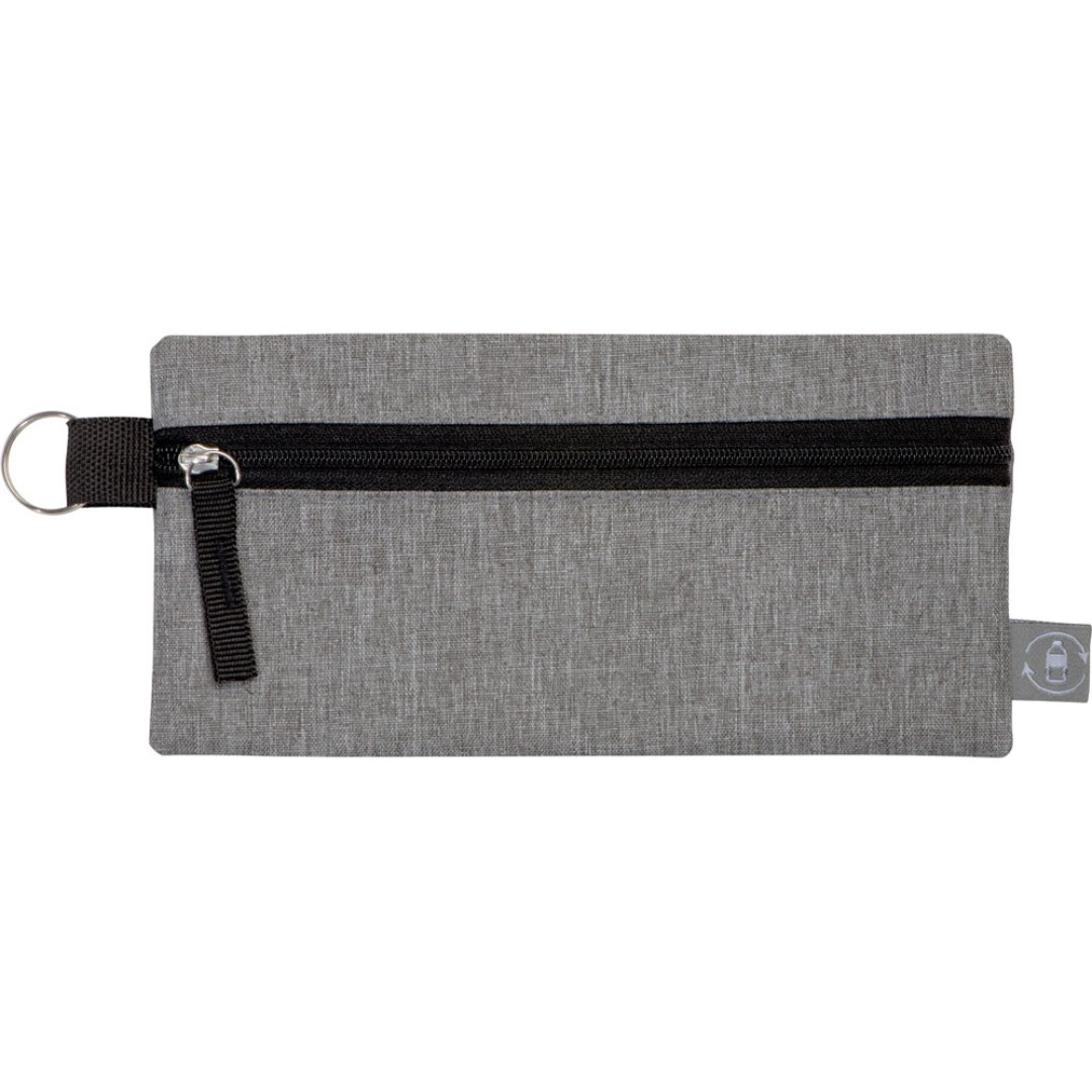 Универсальный пенал из переработанного полиэстера RPET "Holder", серый/черный