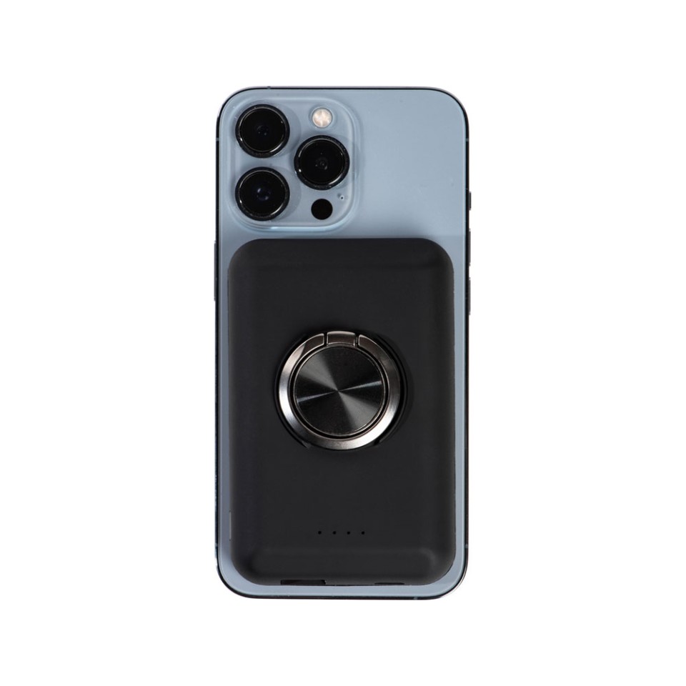 Магнитный беспроводной внешний аккумулятор "MagnetIQ", 5000 mah, 10 W, черный