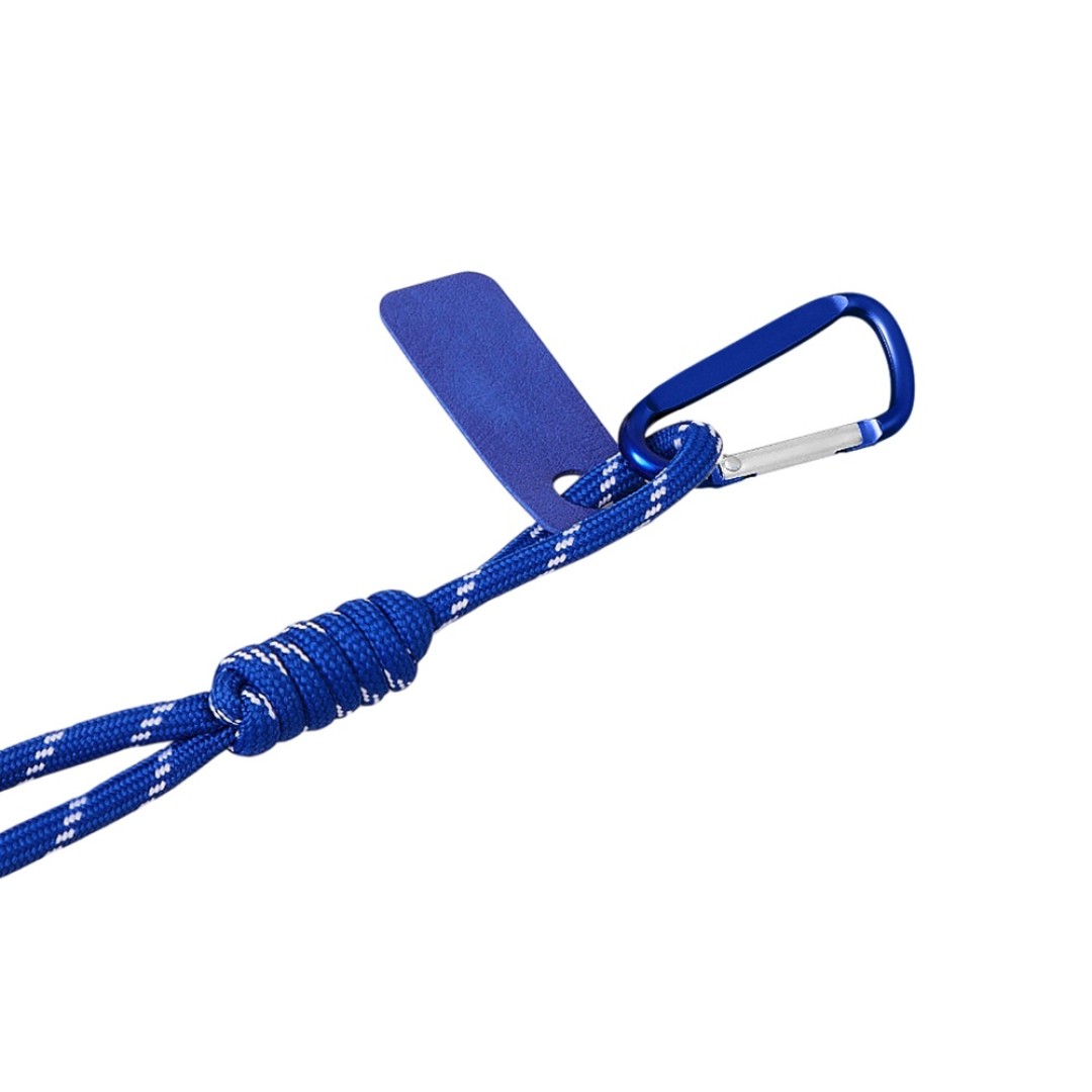 Брелок-веревочка на карабине, синий
