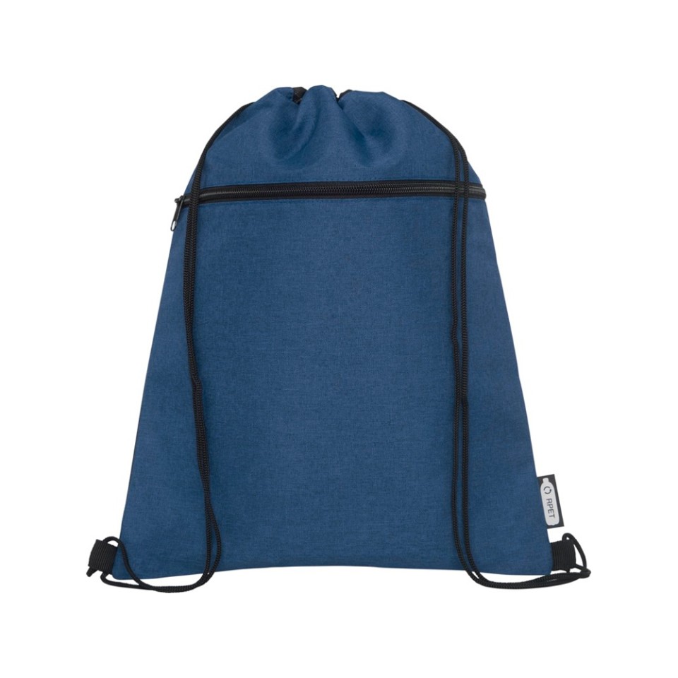 Рюкзак со шнурком Ross из переработанного ПЭТ, heather navy