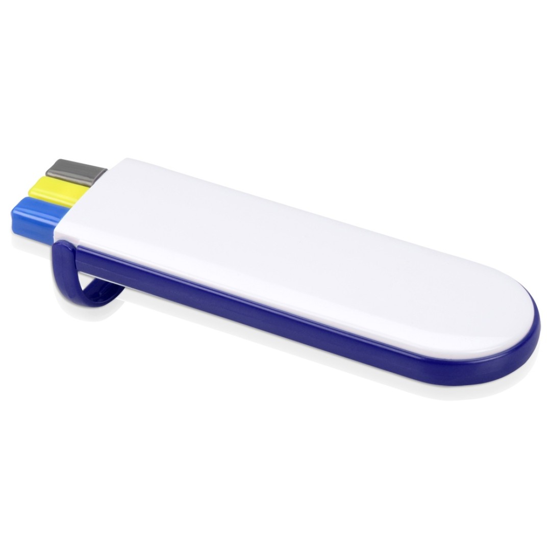 Набор "Квартет": ручка шариковая, карандаш и маркер, белый/синий