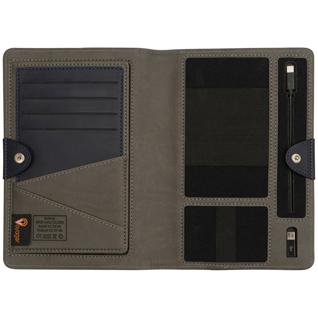 Органайзер с зарядным устройством «Wanderer», 4000 mAh, темно-синий