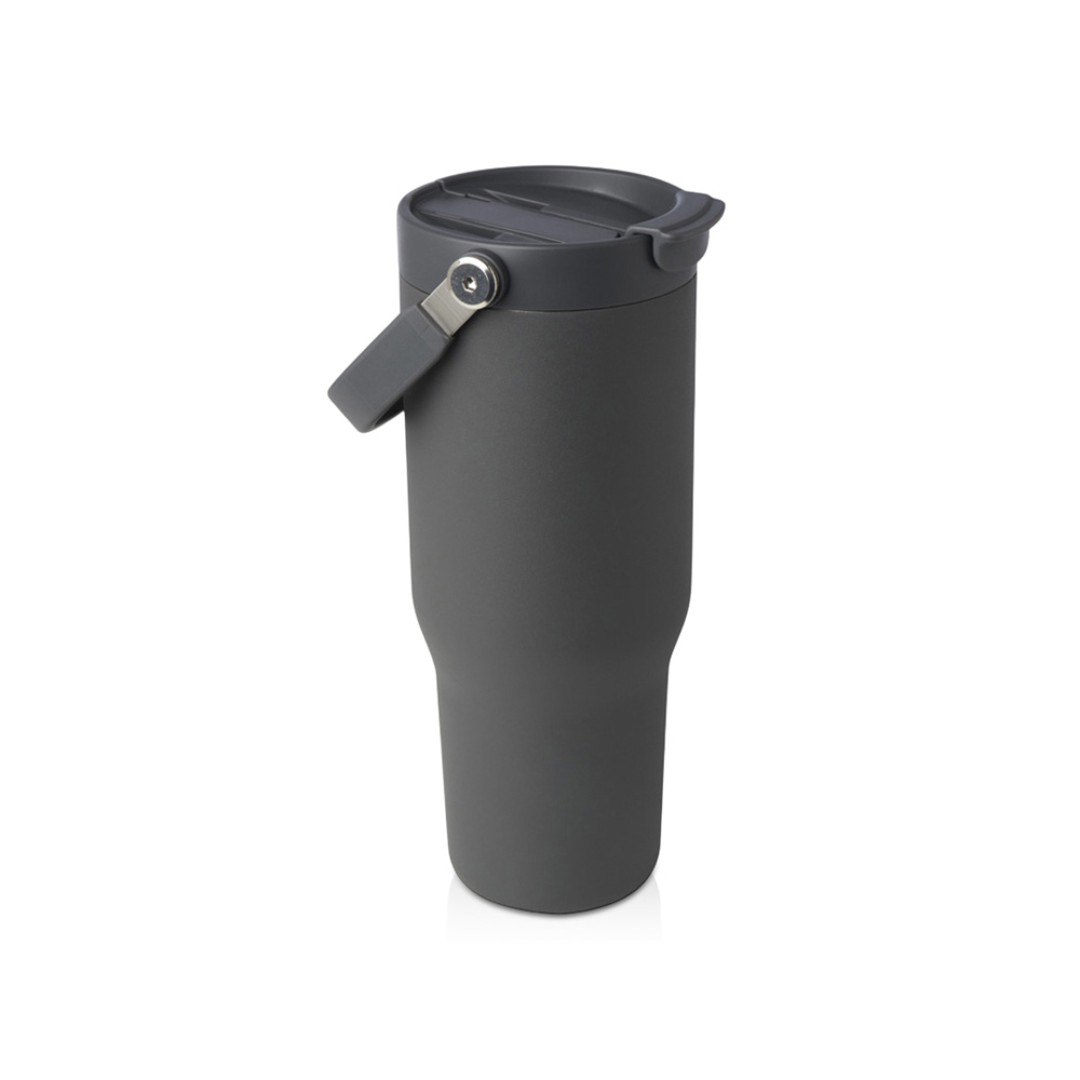 Термостакан Bronx объемом 900 мл из меди и переработанной нержавеющей стали, сертифицированной по стандарту RCS, с вакуумной изоляцией и крышкой с двойной функцией - Серый