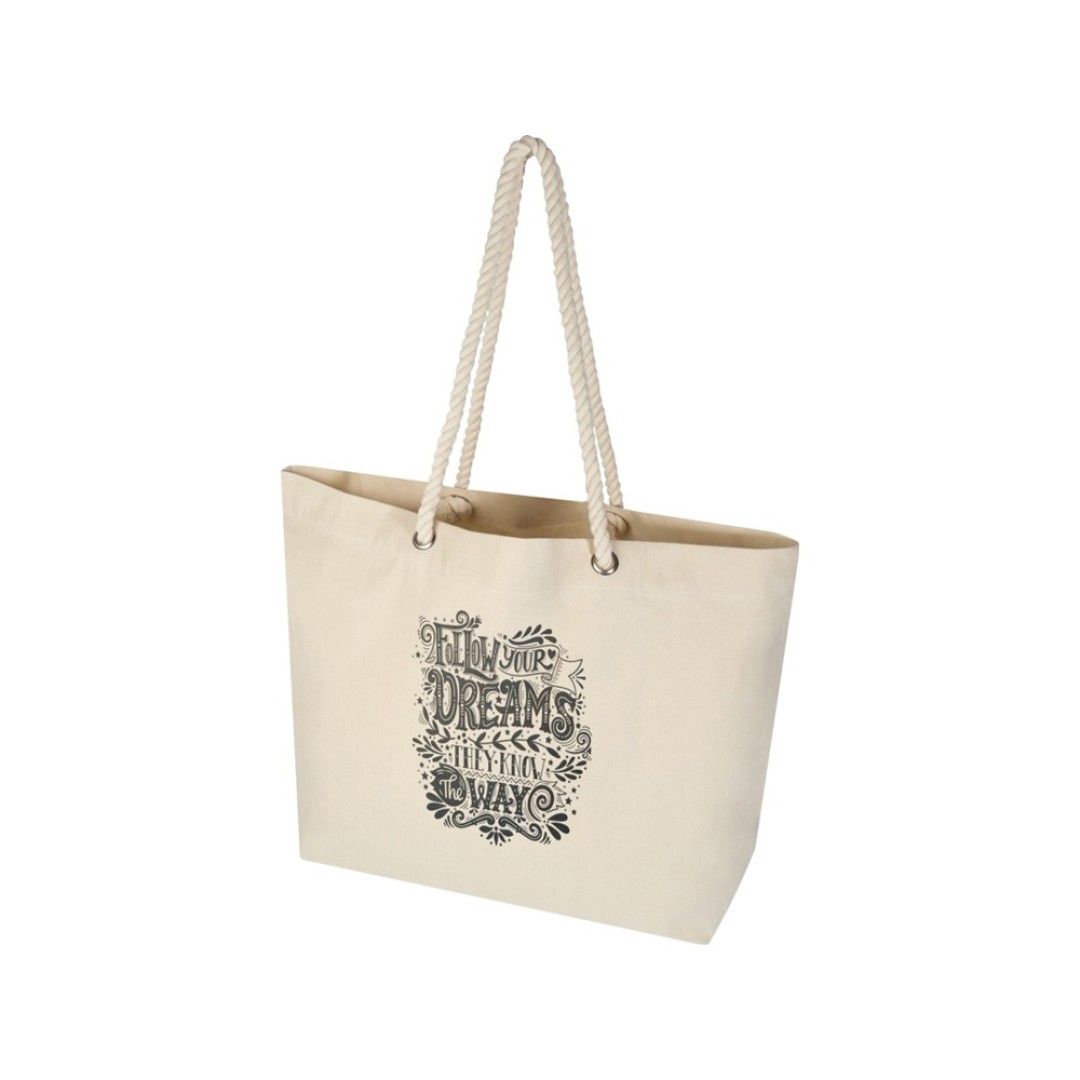 Florida пляжная эко-сумка из переработанного материала, сертифицированного по стандарту GRS, плотностью 270 г/м2 18L - Натуральный / Натуральный