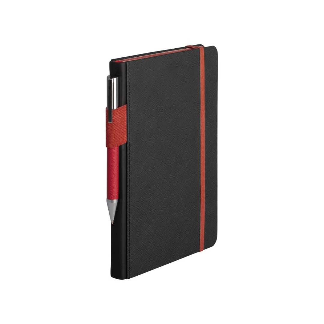 Бизнес блокнот "Bossy" с ручкой, черный и красный