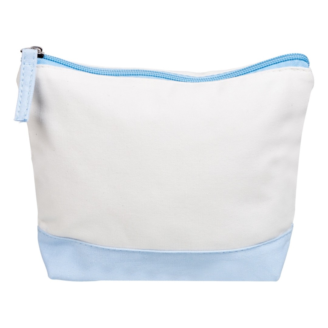 Косметичка хлопковая Cotton, белый/голубой