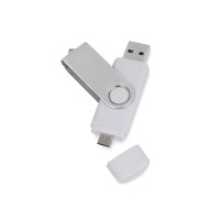 USB/micro USB-флешка 2.0 на 16 Гб «Квебек OTG», белый