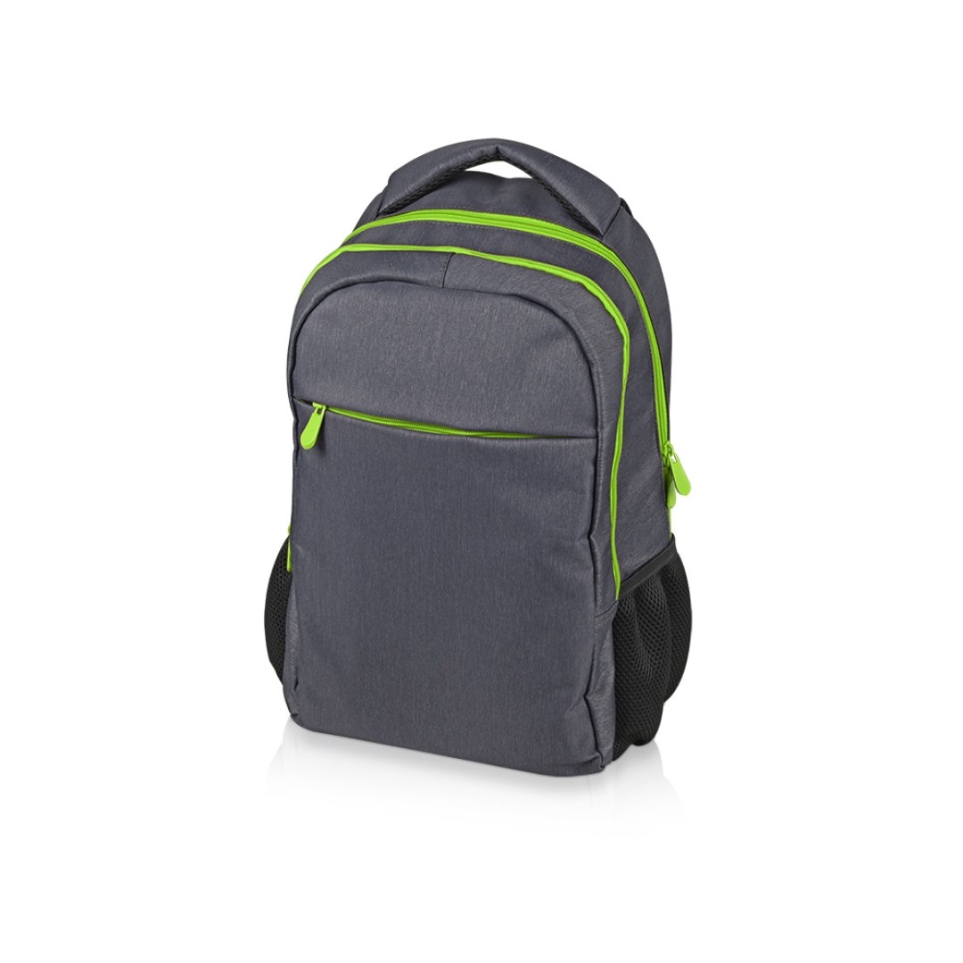 Рюкзак «Metropolitan», серый с зеленой молнией