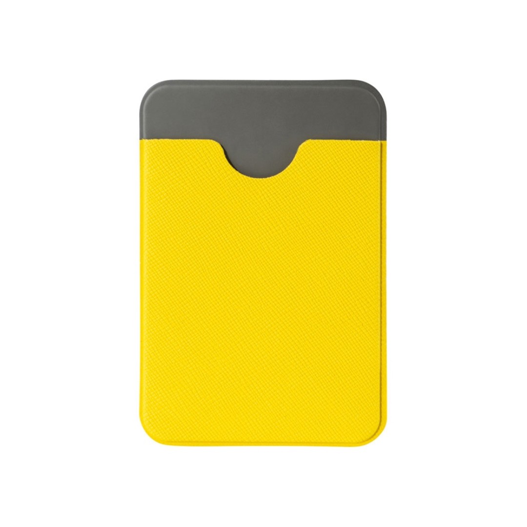 Чехол-картхолдер Favor на клеевой основе на телефон для пластиковых карт и и карт доступа, желтый