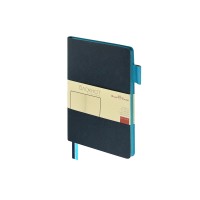 Блокнот А5 "Boston", темно-синий с голубым срезом