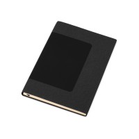 Бизнес блокнот "Supreme" с вставкой из софт-тача, гибкая обложка, 128 листов, черный
