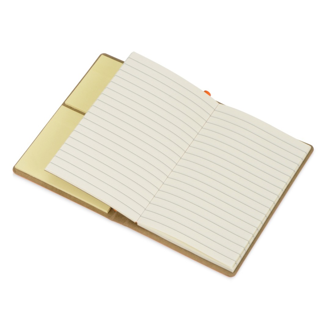 Блокнот А6 «Write and stick» с ручкой и набором стикеров, оранжевый