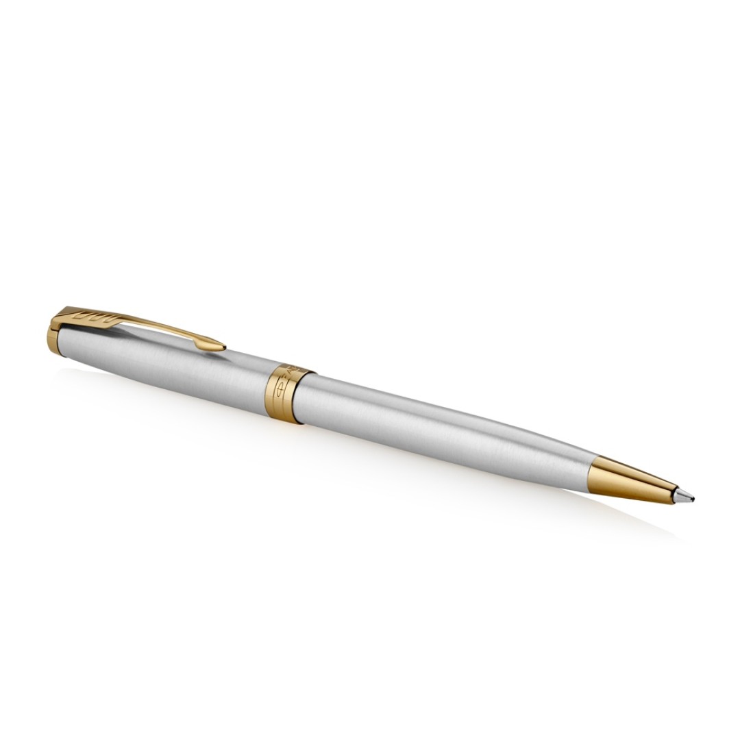Ручка шариковая «Parker Sonnet Core Stainless Steel GT», серебристый/золотистый