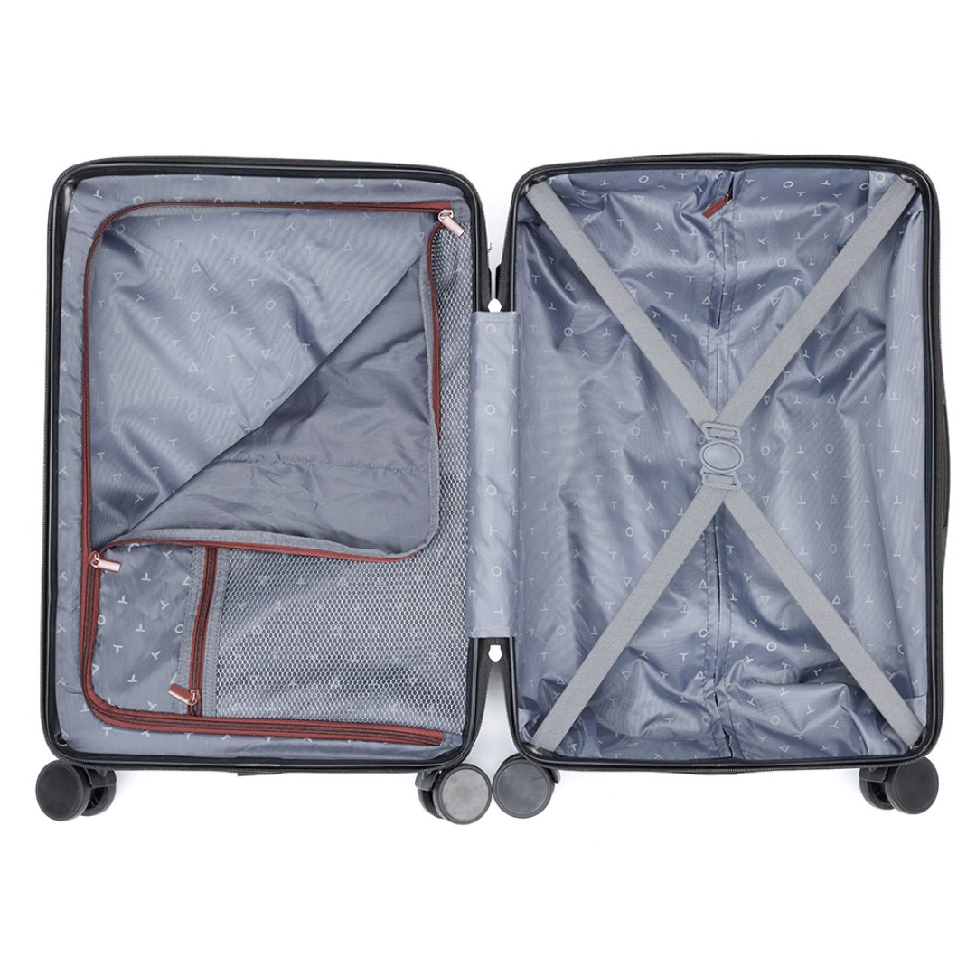 Чемодан TORBER Onego, бордовый, ABS-пластик, 59,5 х 39,5 х 24 см, 46 л