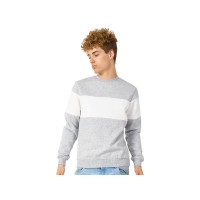 Свитшот блокинг «Edinburgh», серый меланж/белый, мужской