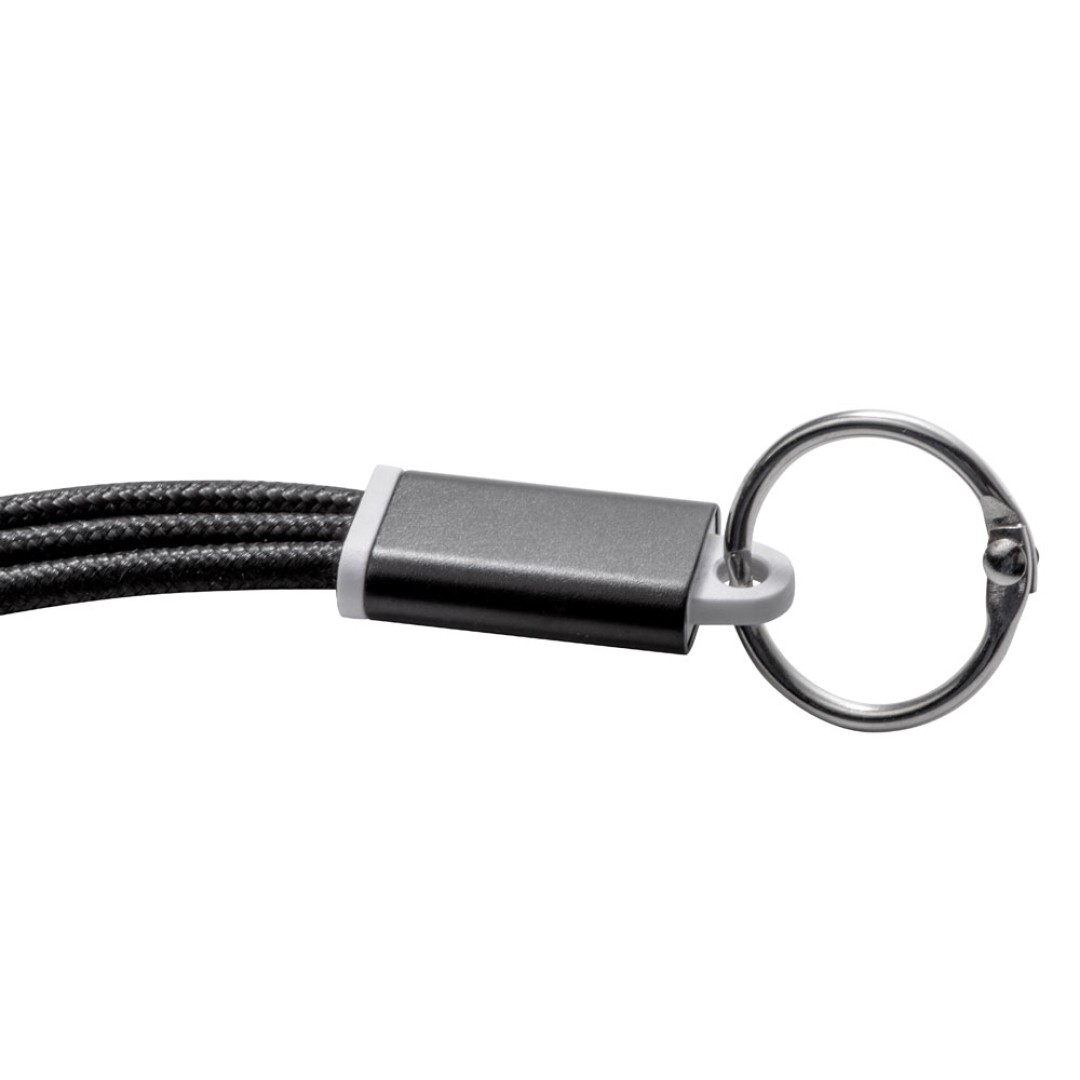 Кабель для зарядки «Tres» с брелоком, черный