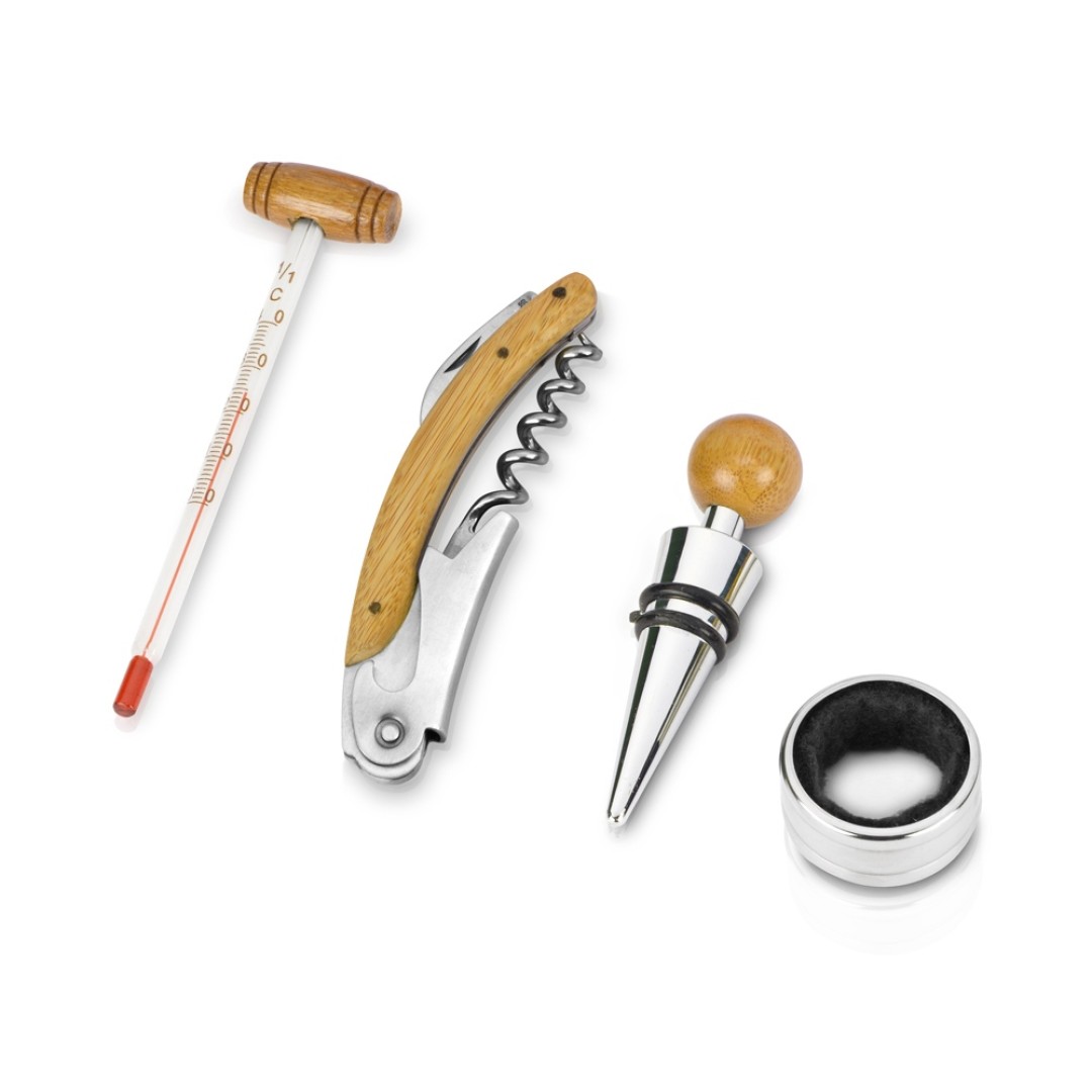 Набор аксессуаров для вина «Бомонт», коричневый замочек