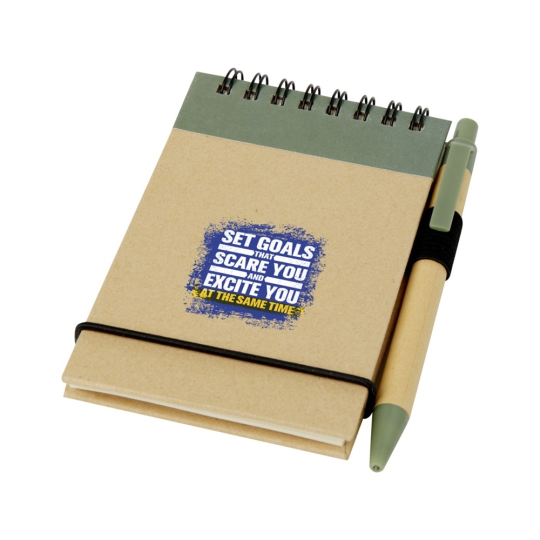 Блокнот А7 "Zuse" с ручкой шариковой, зеленый яркий