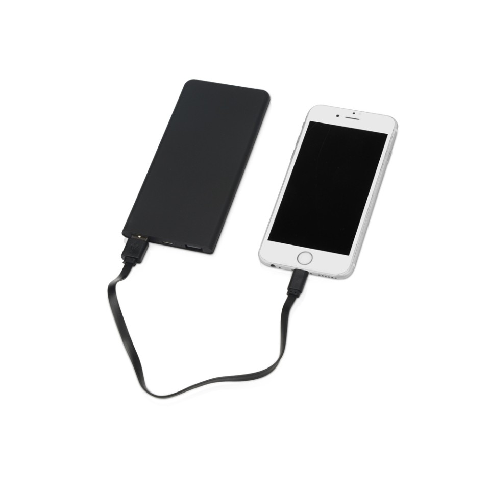 Портативное зарядное устройство с красной подсветкой логотипа «Faros», soft-touch, 4000 mAh