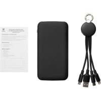 Набор из внешнего акуумулятора и универсального кабеля с подсветкой лого «Reserve LED», 10000mAh, черный