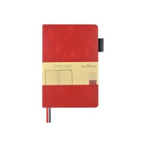 Блокнот А5 "Boston", красный с серым срезом