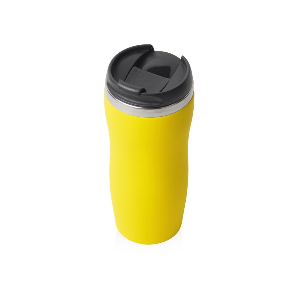 Термокружка "Double wall mug C1", soft touch, 350 мл, желтый