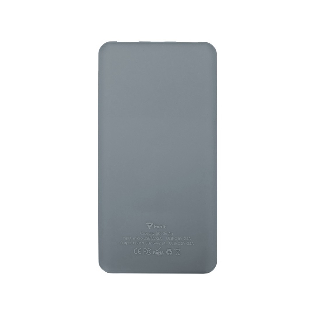 Портативное зарядное устройство «Reserve» с USB Type-C, 5000 mAh, серый