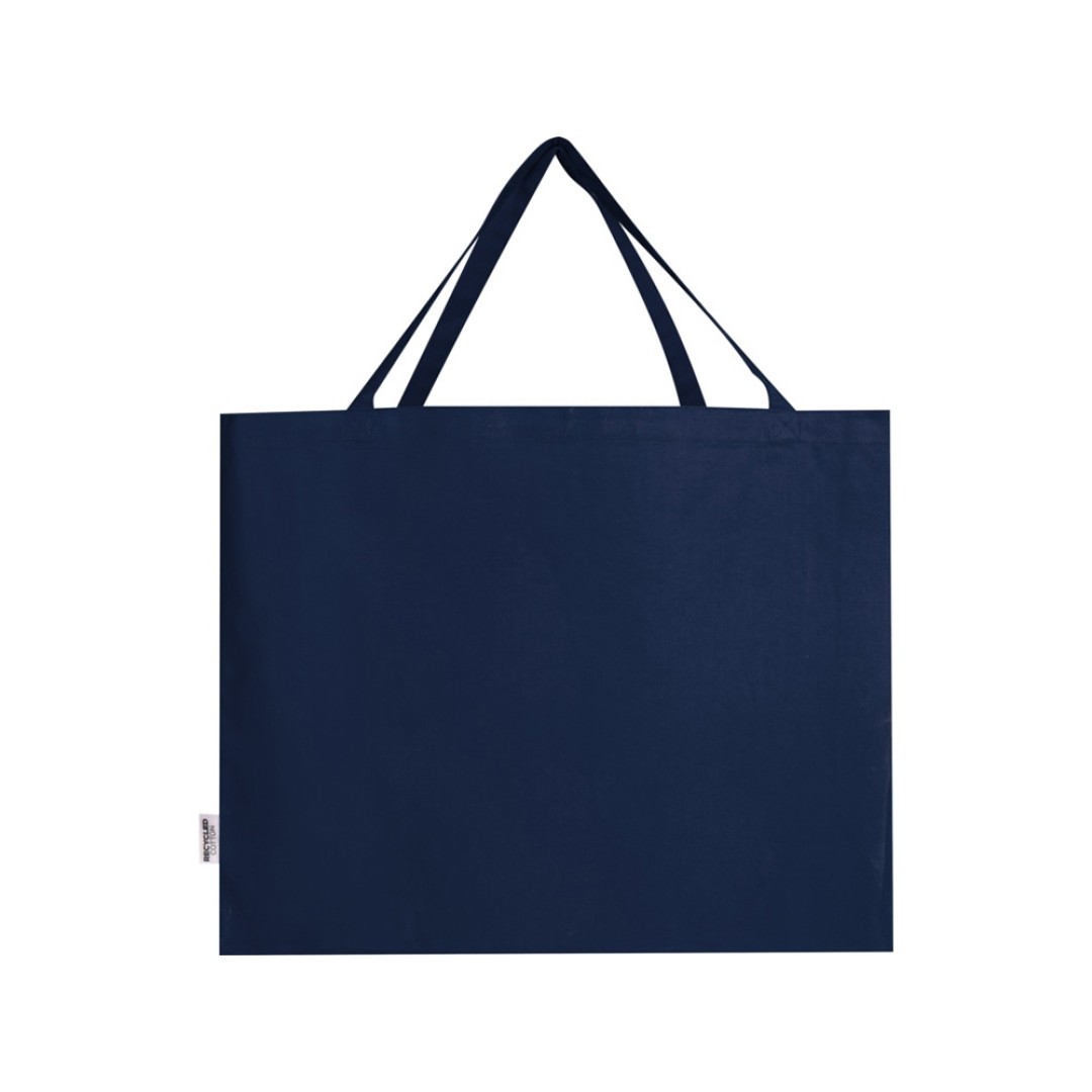 Odessa большая эко-сумка из переработанного хлопка, сертифицированного согласно GRS, плотностью 220 г/м2 - Темно - синий