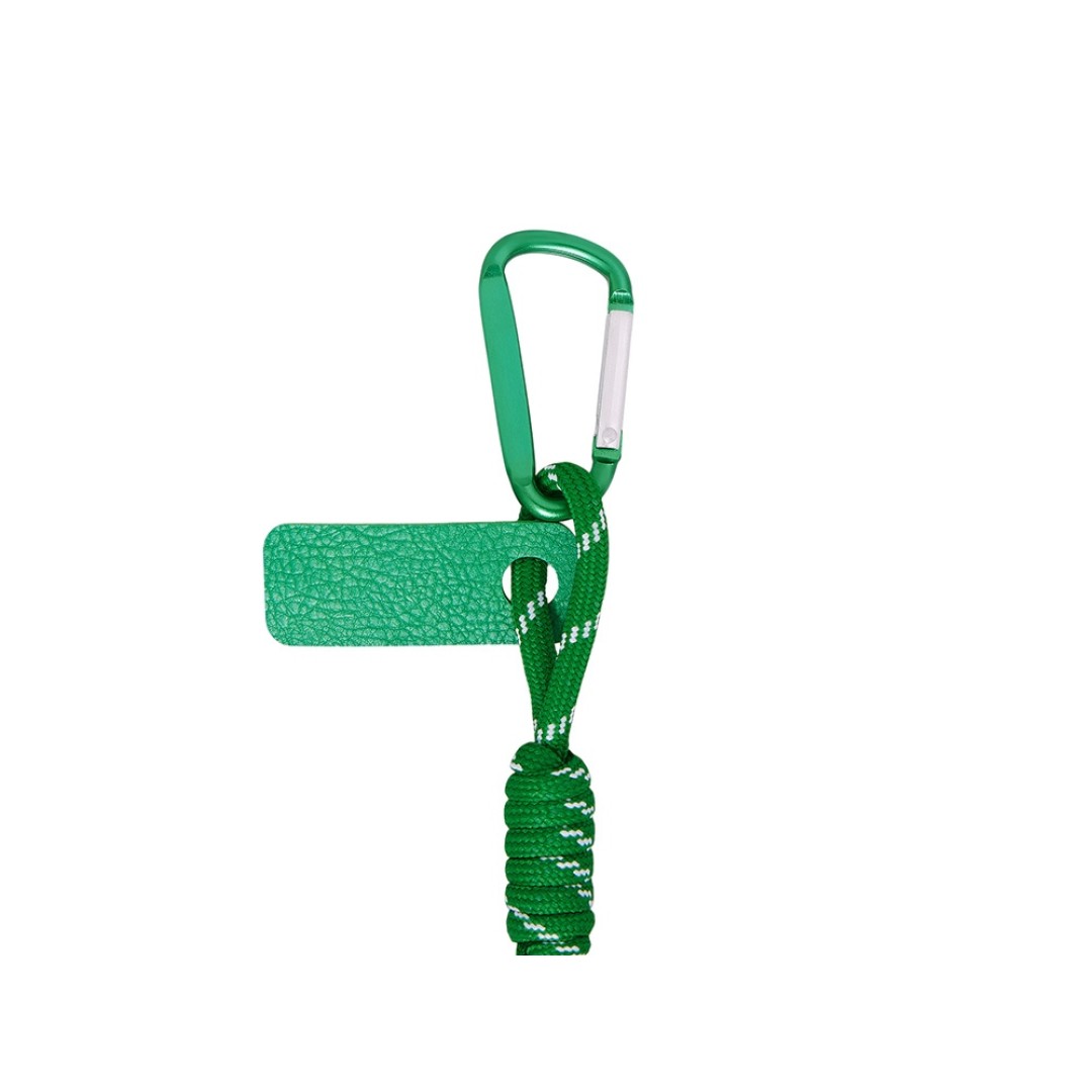Брелок-веревочка на карабине, зеленый