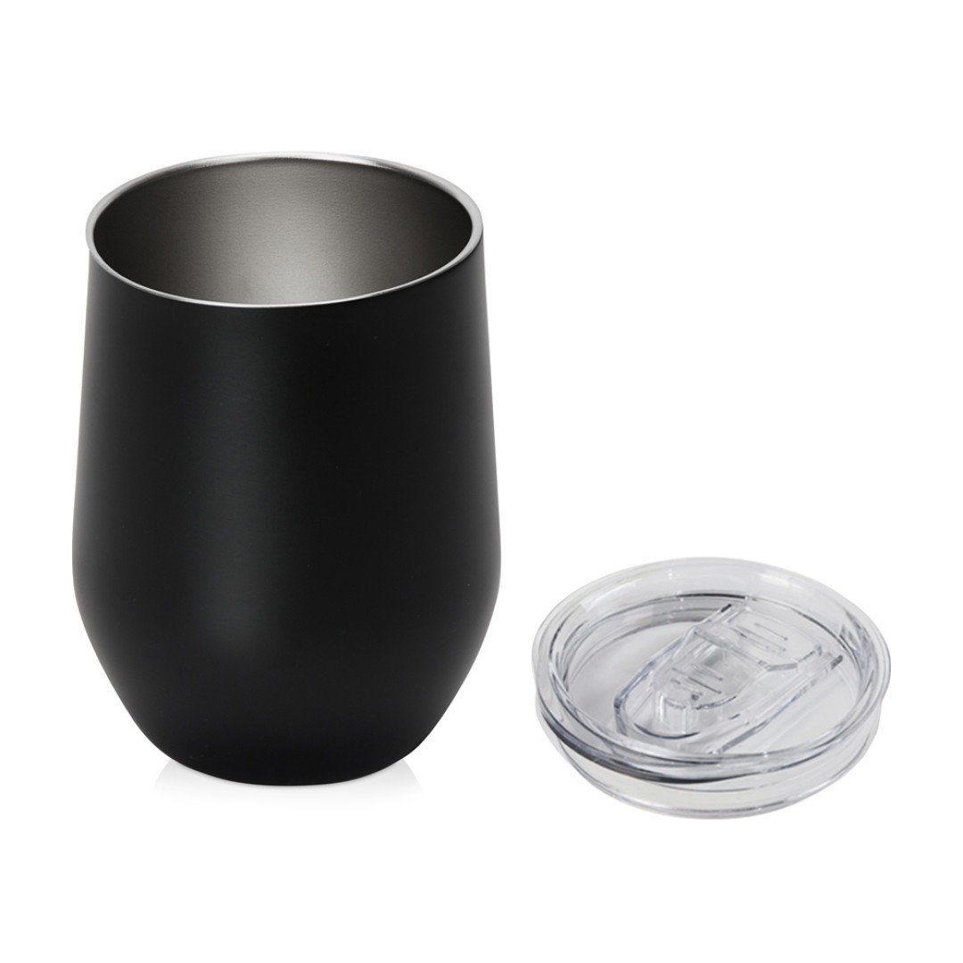 Вакуумная термокружка "Sense", непротекаемая крышка, крафтовая упаковка, черный