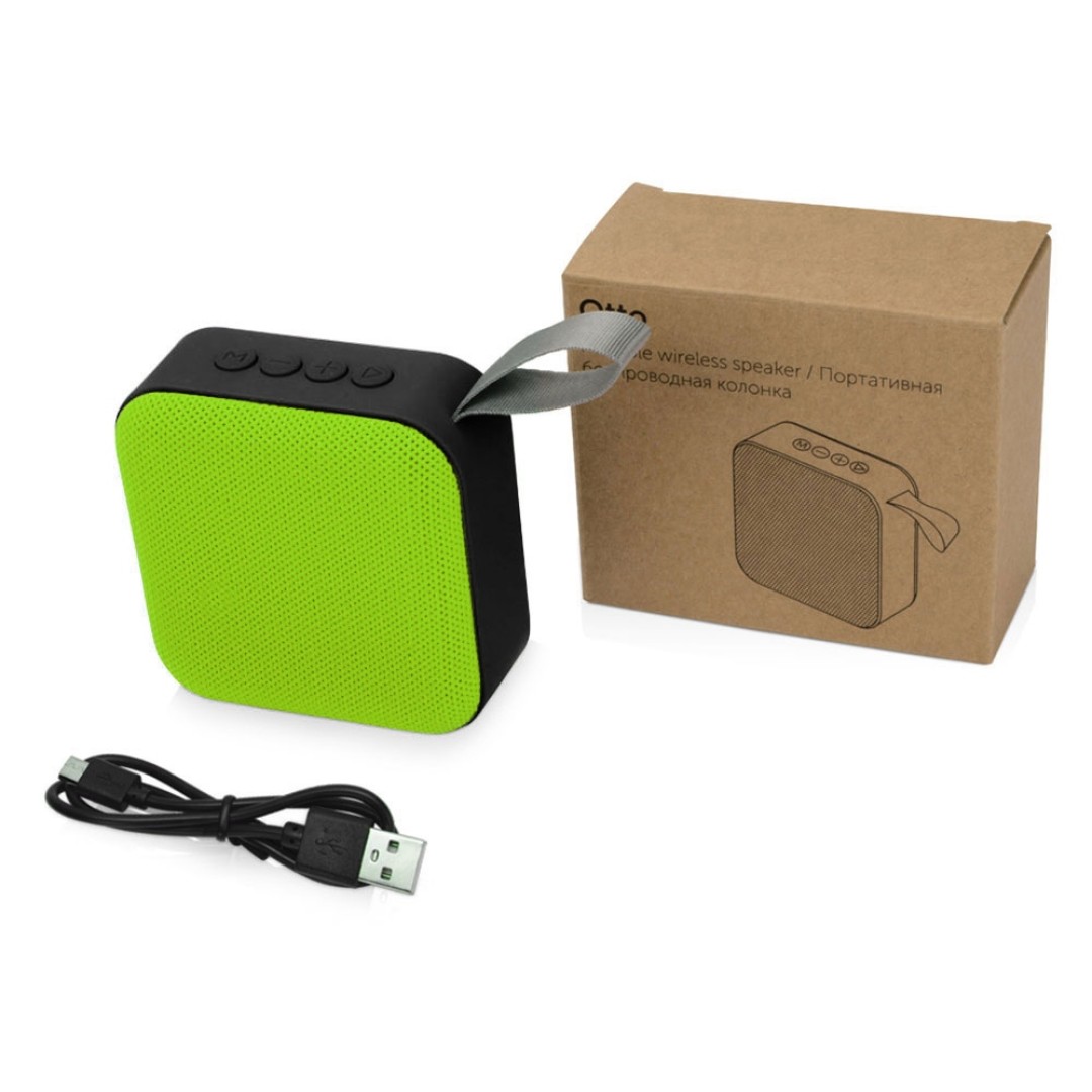 Портативная колонка «Otto», зеленое яблоко/черный