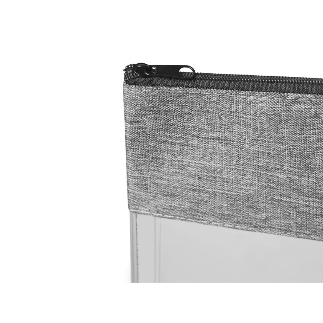 Косметичка из PVC и ткани "Leony", прозрачный/темно-серый
